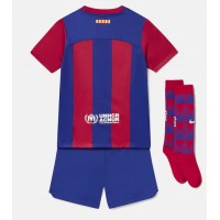 Barcelona Fotballklær Hjemmedraktsett Barn 2023-24 Kortermet (+ korte bukser)